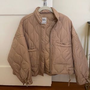 Zara Quilted Bomber Jacket